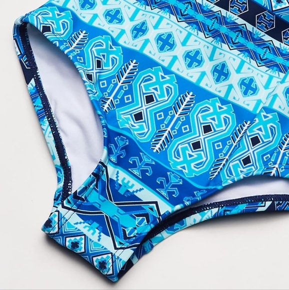 Kanu Surf Beach Sport Halter One Piece Swimsuit for Girls  Blue  US 12 - Picture 4 of 7